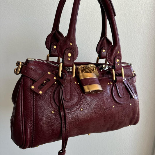 Authentic Burgundy Chloe paddington leather Preowned